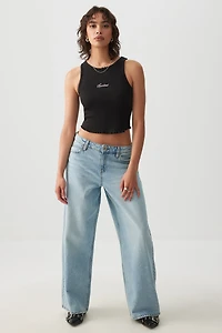 Pointelle Crop Tank Top