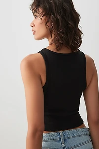 Pointelle Crop Tank Top