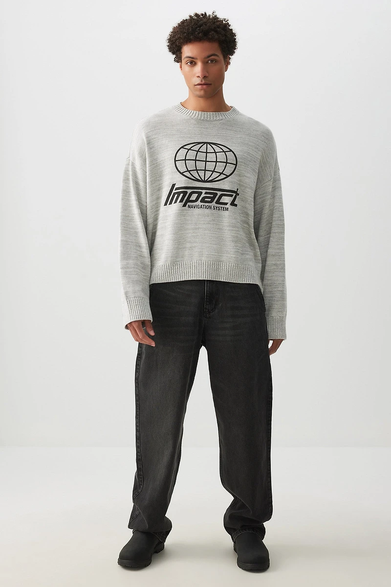 Graphic Crew Neck Sweater