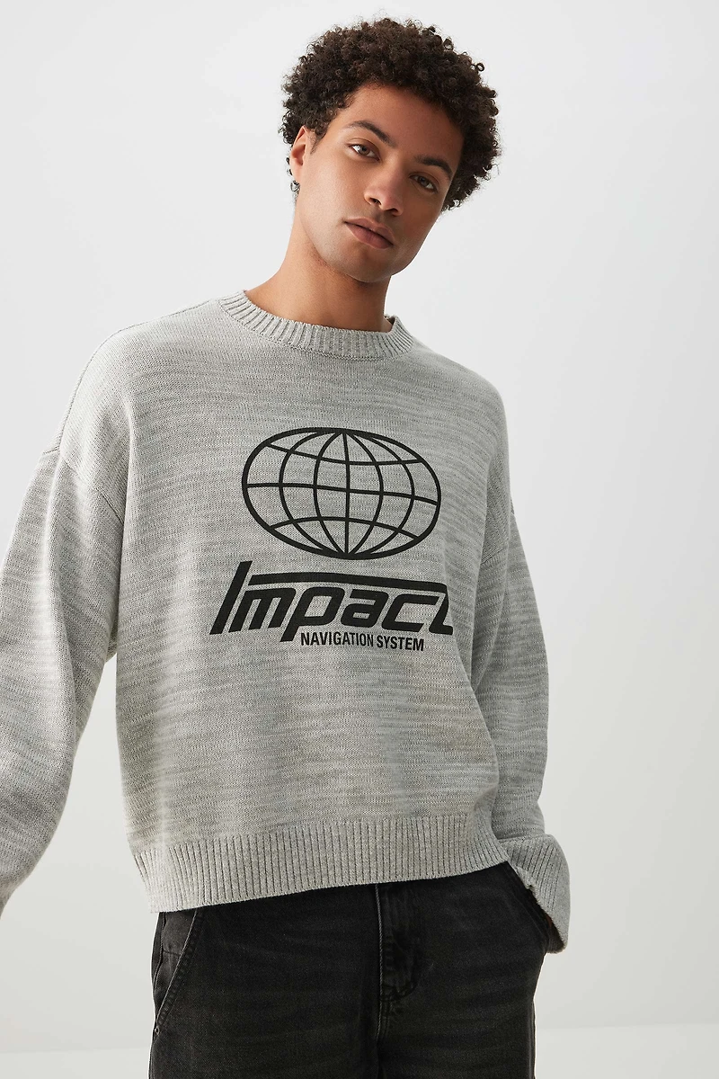 Graphic Crew Neck Sweater