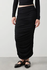 Sculpting Ruched Midi Skirt