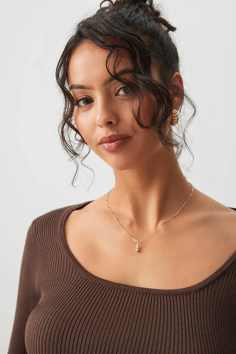 Fine Knit Square Neck Sweater