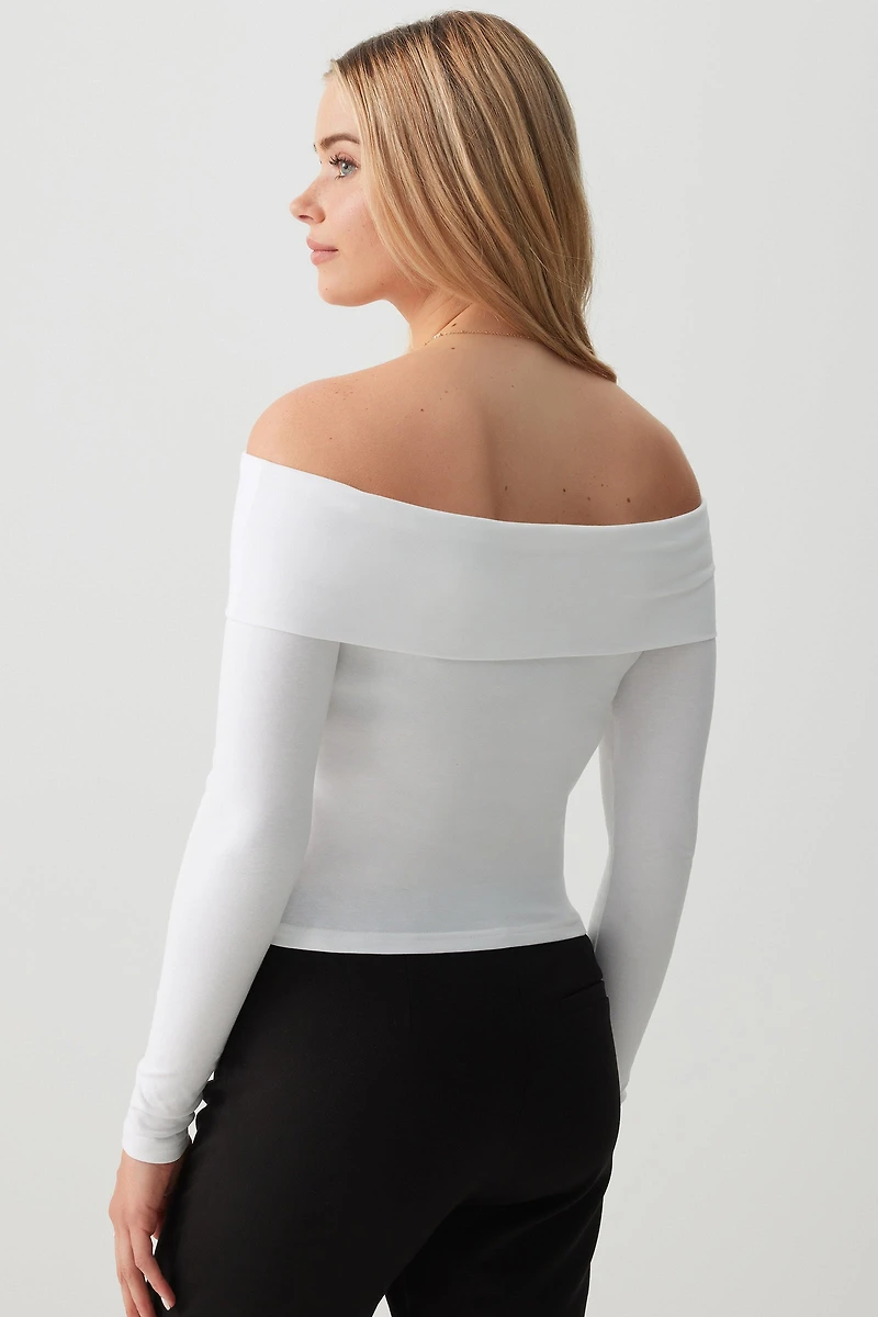Foldover Button Down Top