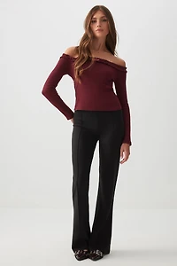 Off Shoulder Top with Ruched Trim