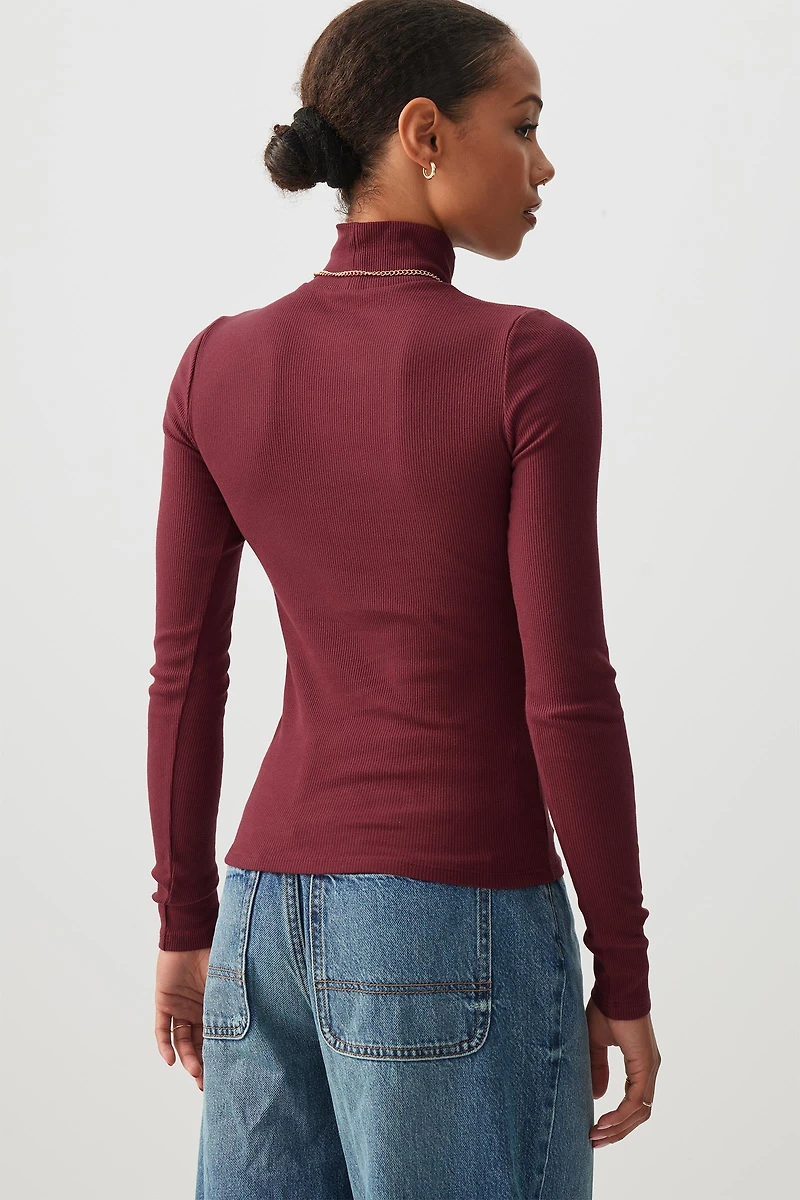 Rib Turtleneck Sweater