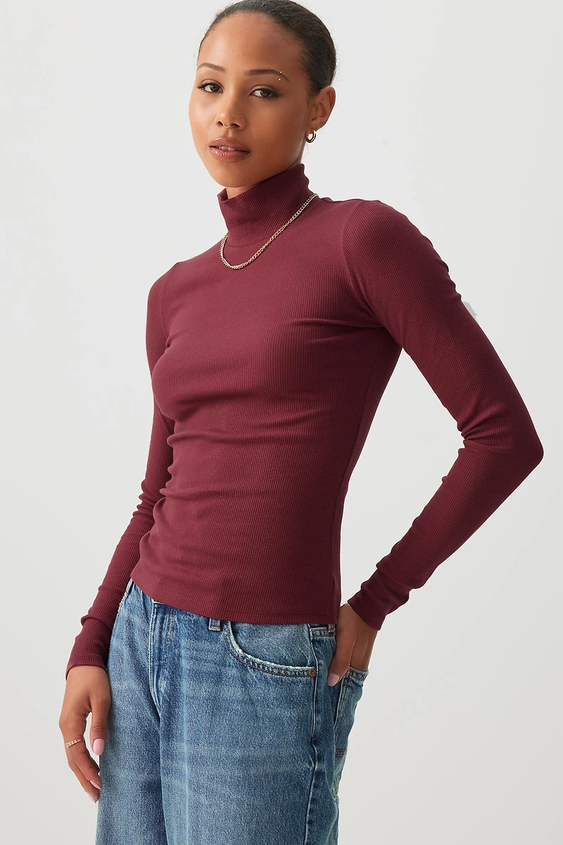 Rib Turtleneck Sweater