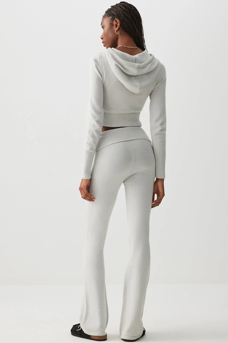 Fold Over Flare Leg Pants