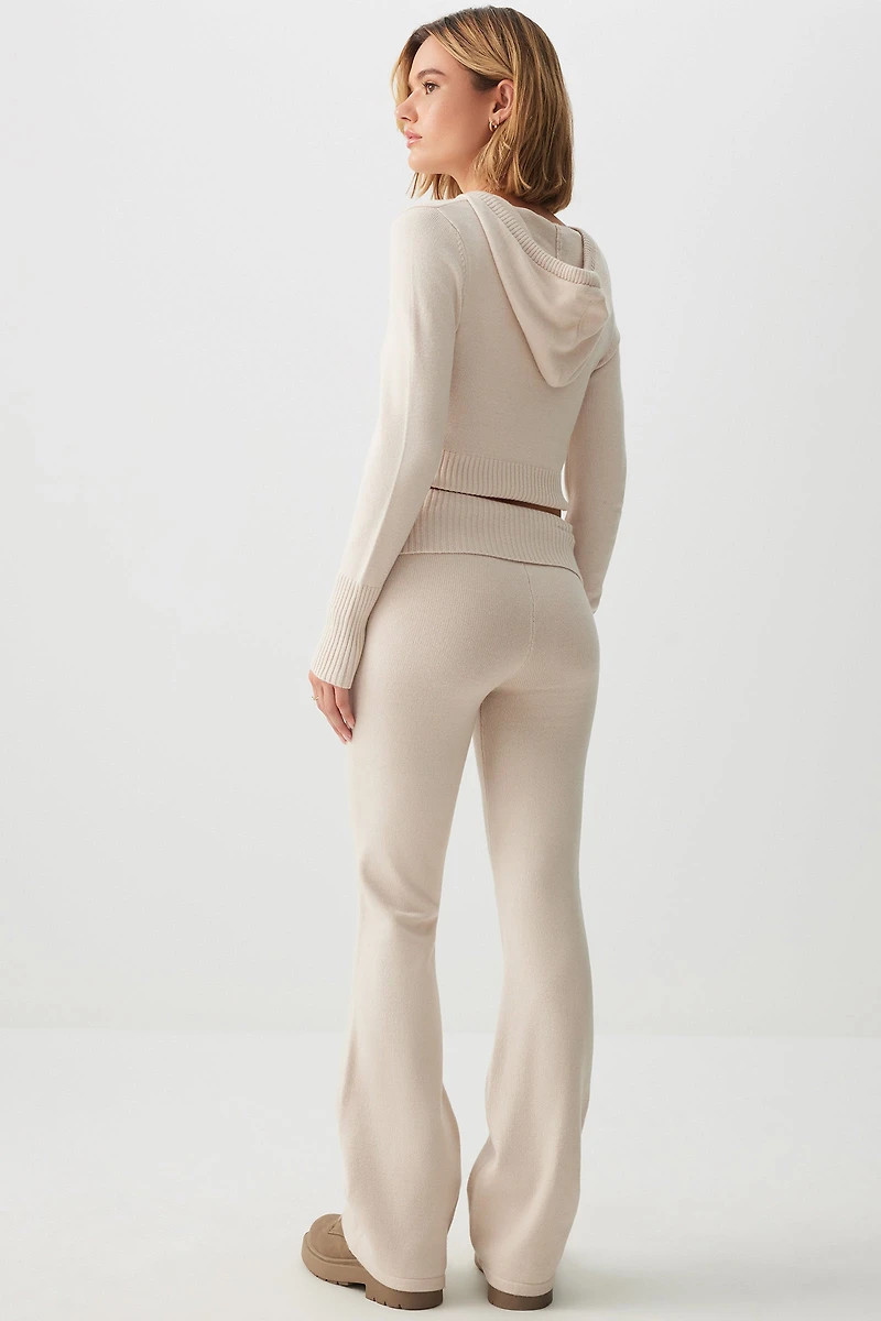 Fold Over Flare Leg Pants