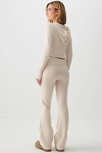 Fold Over Flare Leg Pants