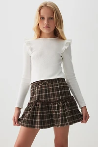 Plaid Tiered Skort