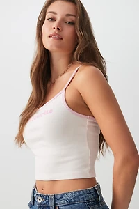 Camisole graphique à bordure contrastante