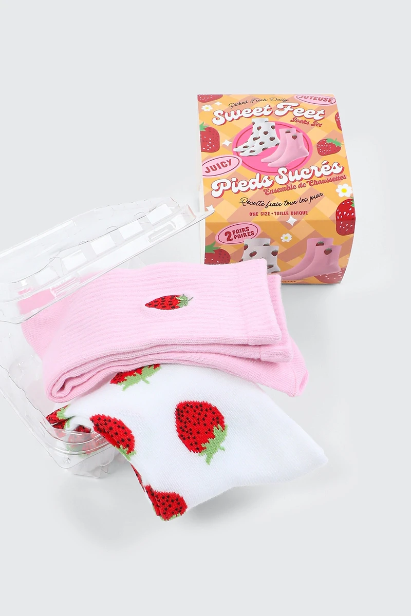 2-Pack Strawberry Socks Set