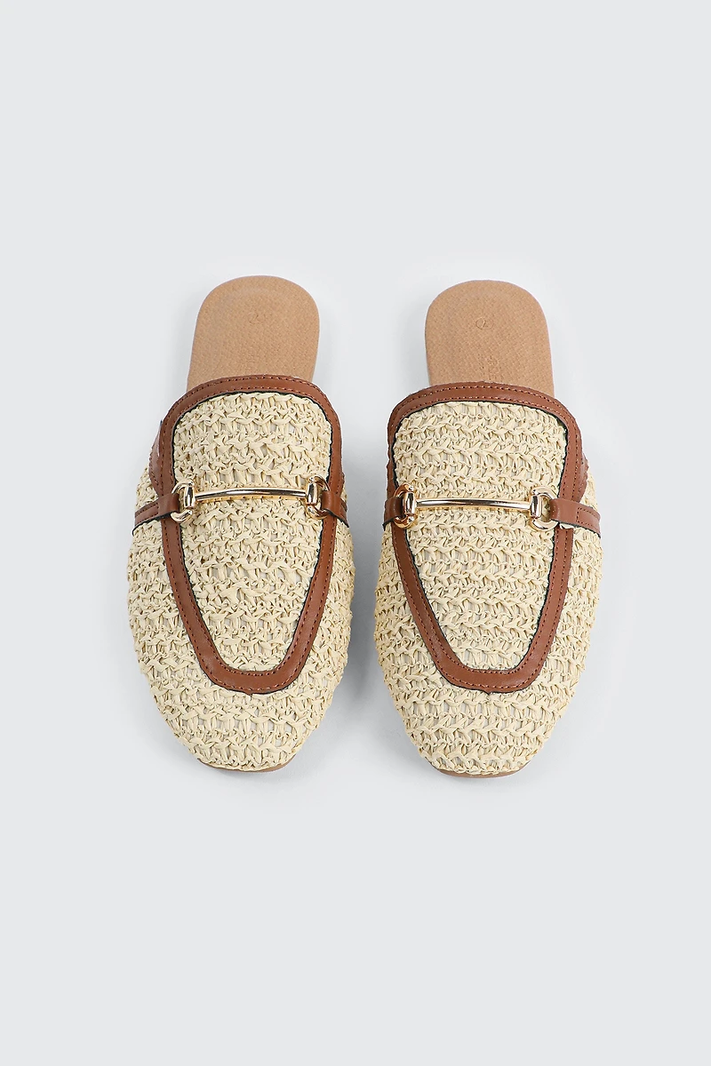 Raffia Loafer Mules