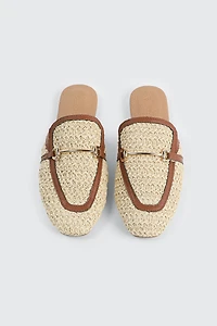 Raffia Loafer Mules