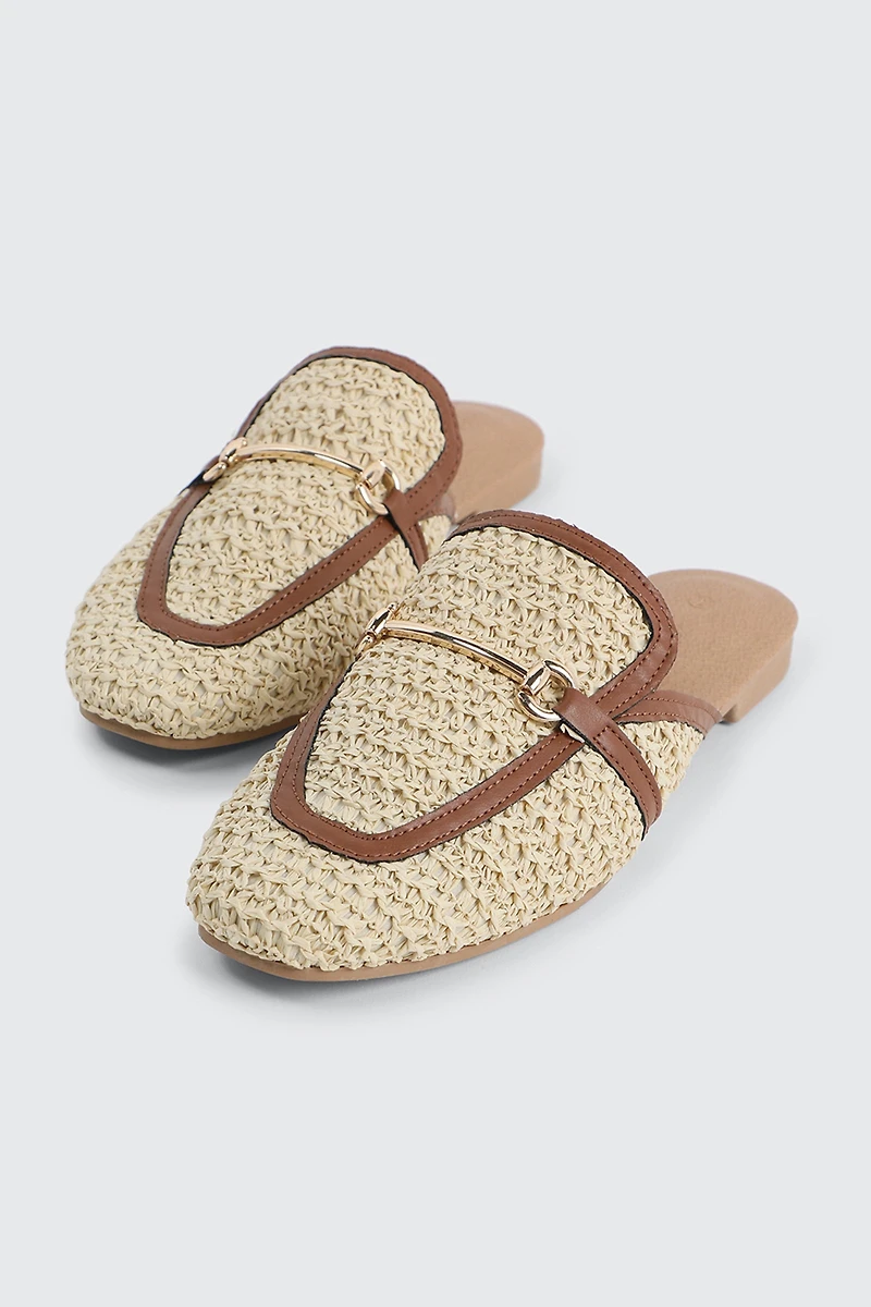 Raffia Loafer Mules