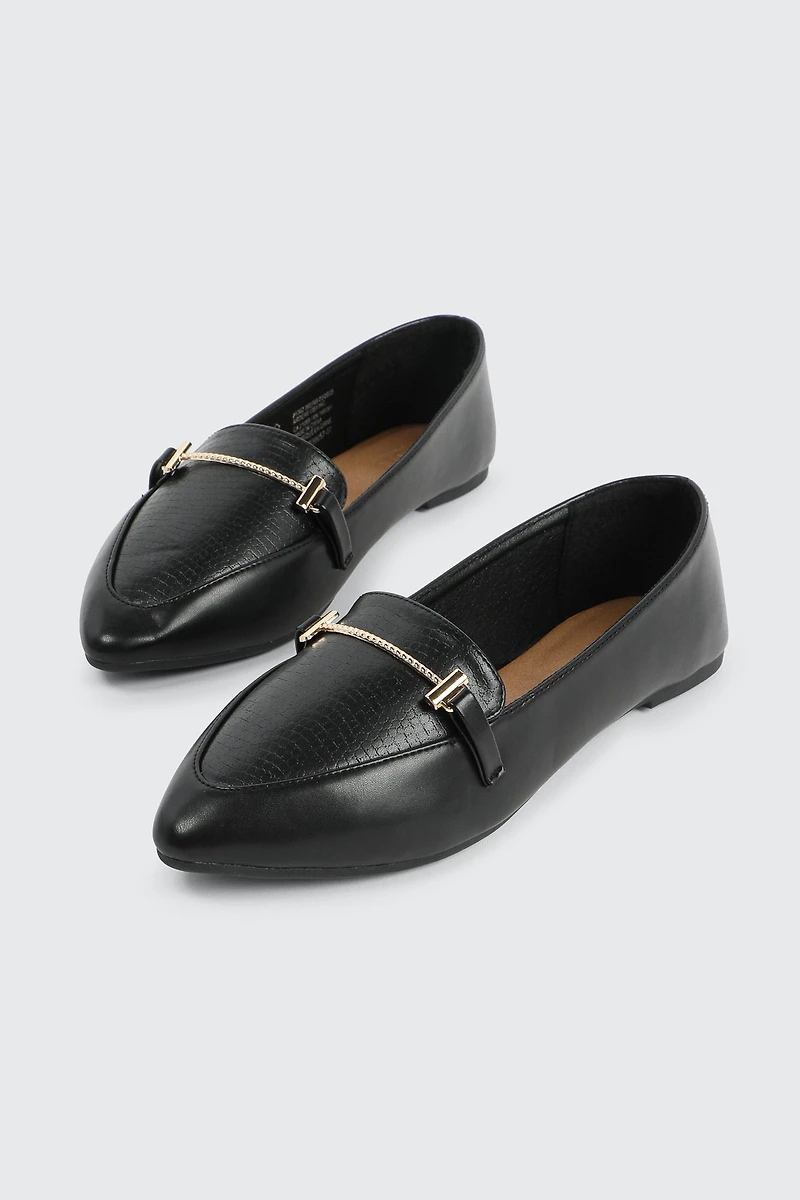 Pointy Loafers with Horsibit Detail