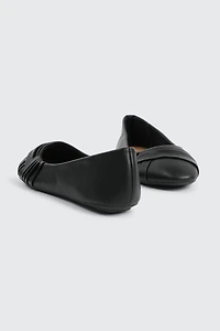 Pleated Ballet Flats