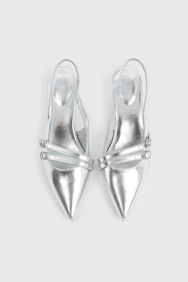 Patent Double Buckle Slingback Pumps