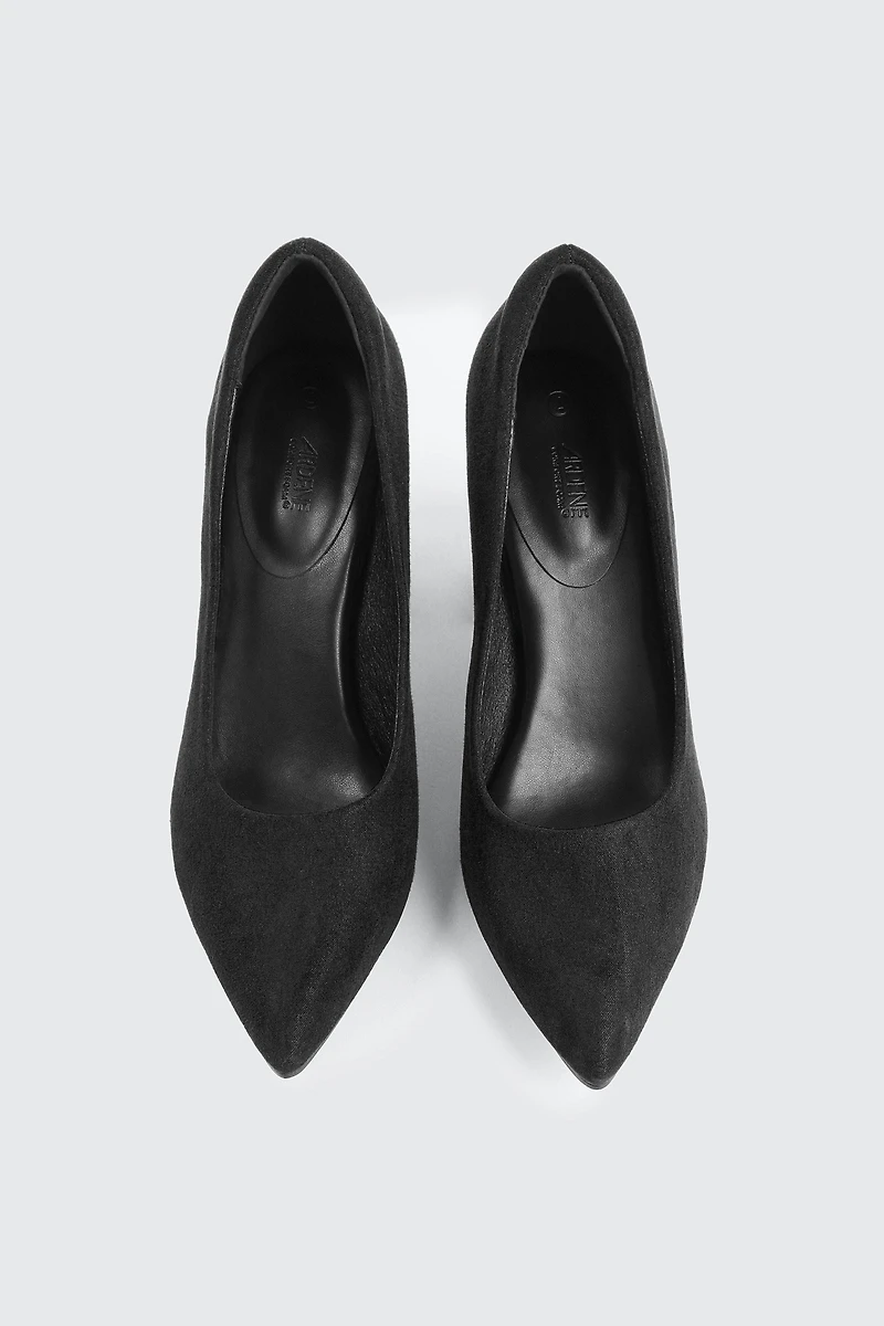 Block Heel Faux Suede Pumps