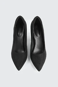 Block Heel Faux Suede Pumps