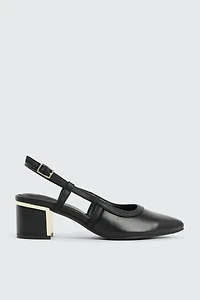 Slingback Block Heel Pumps
