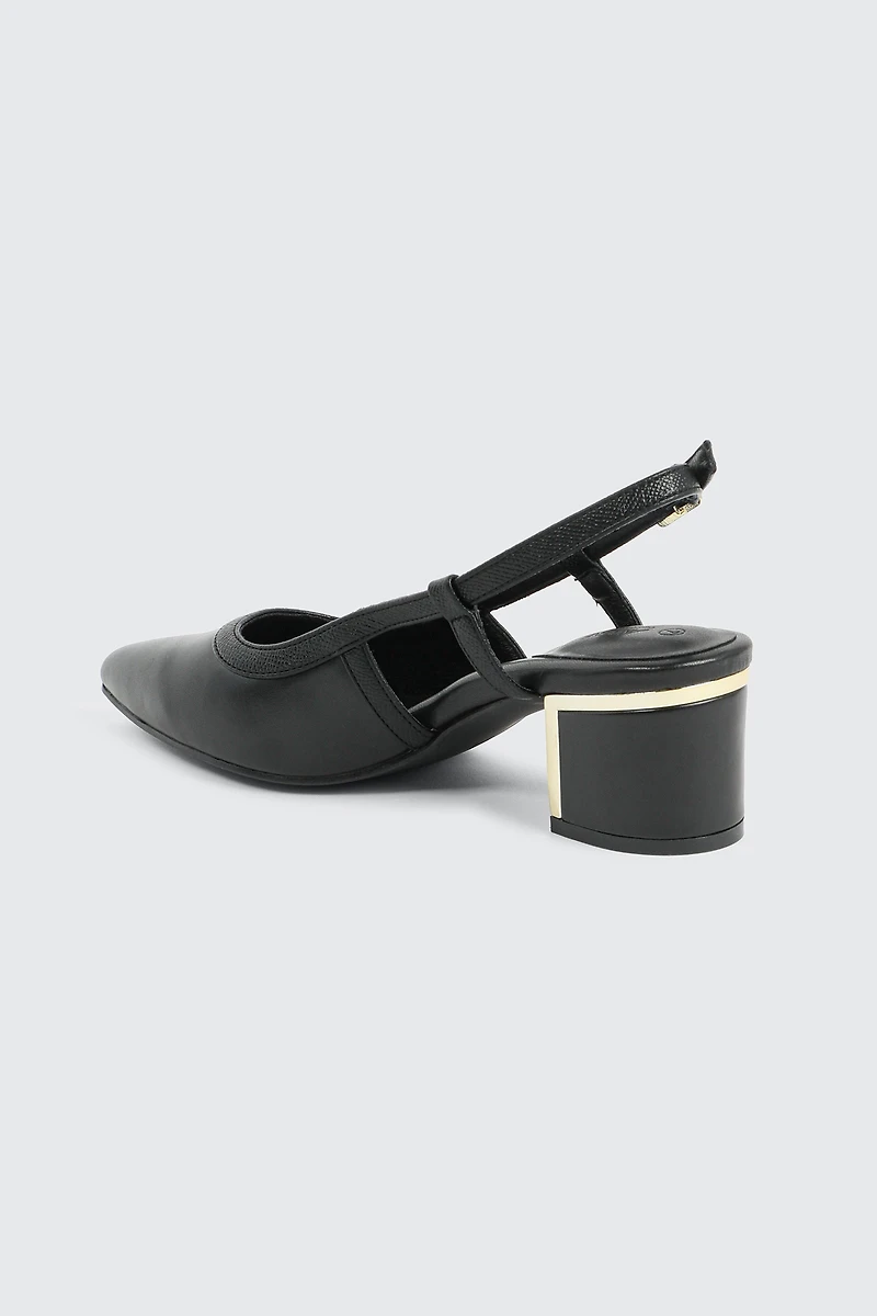 Slingback Block Heel Pumps
