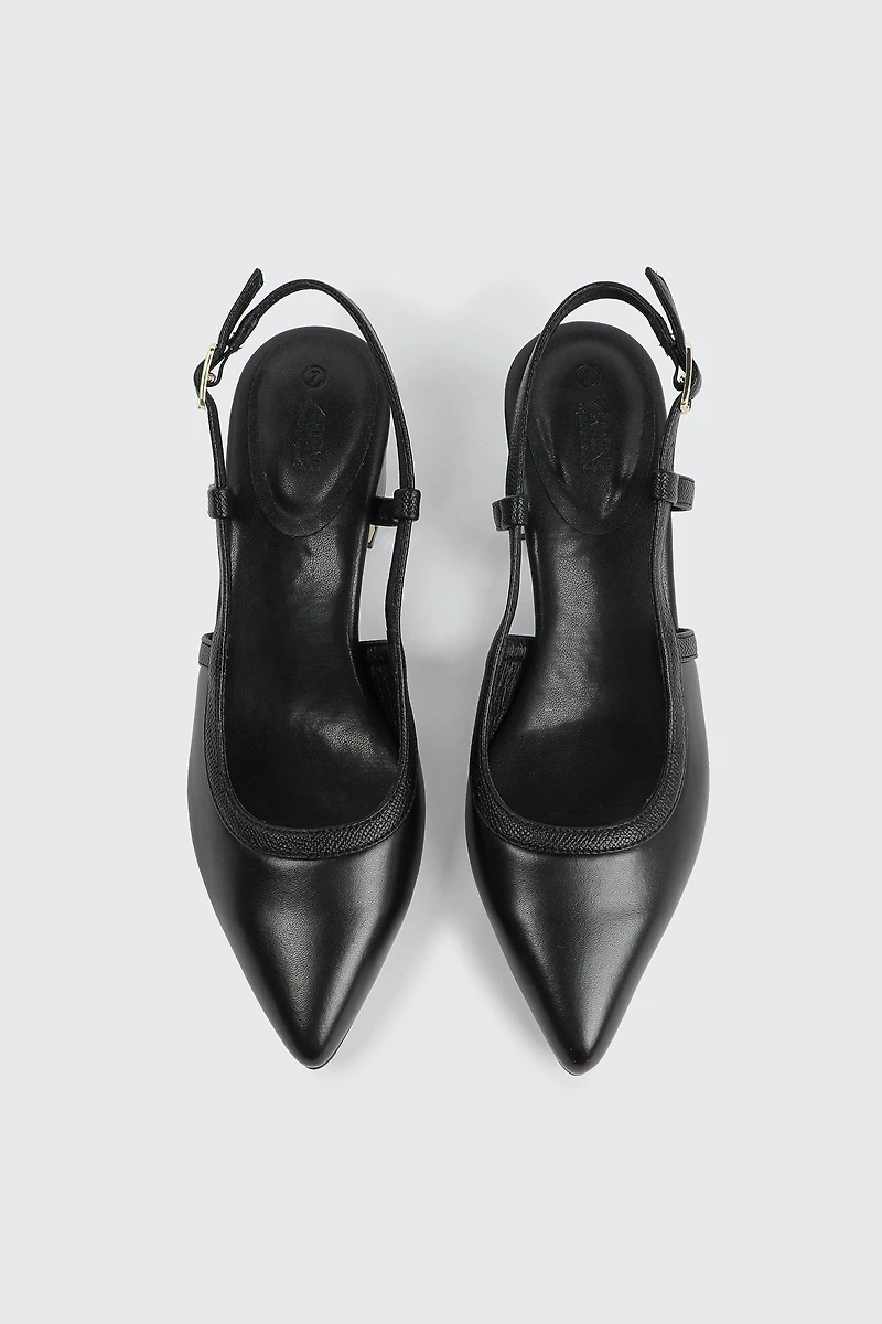 Slingback Block Heel Pumps