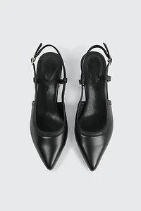 Slingback Block Heel Pumps