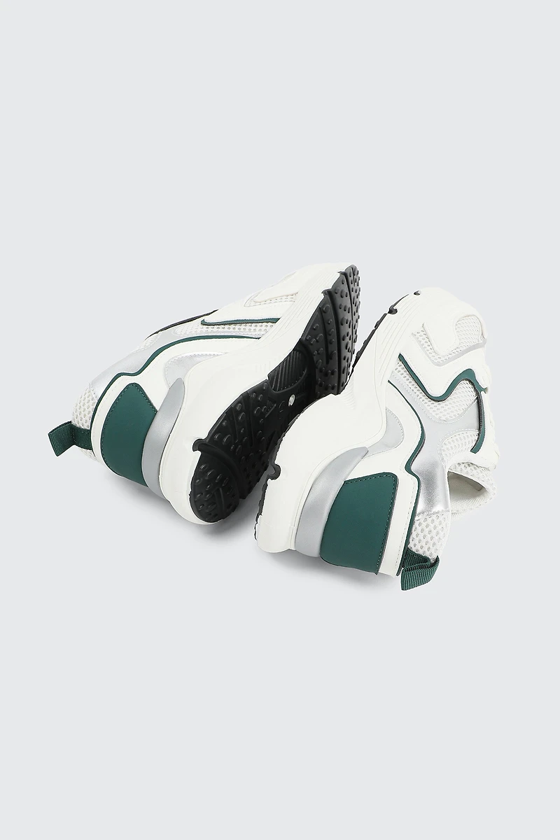 Two-Tone Sneakers with Silver Details