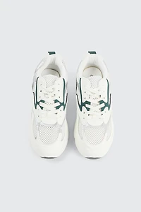 Two-Tone Sneakers with Silver Details