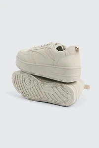 Thick Sole Court Sneakers with Charm