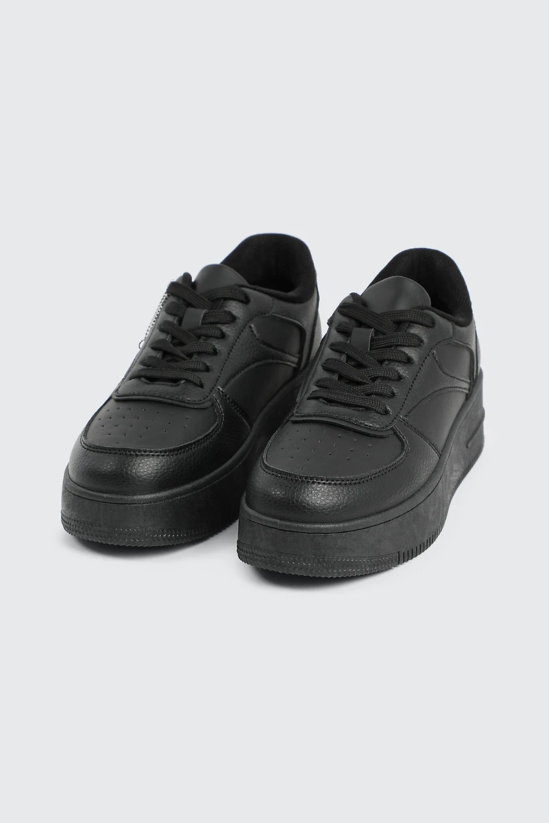 Thick Sole Court Sneakers with Charm