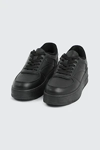 Thick Sole Court Sneakers with Charm