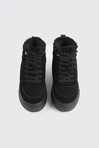 Faux Fur Lined High Top Sneakers