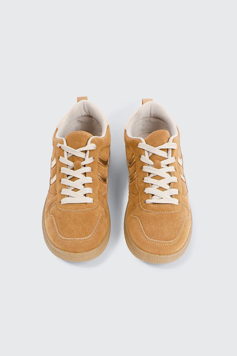 Espadrilles métalliques et faux suède