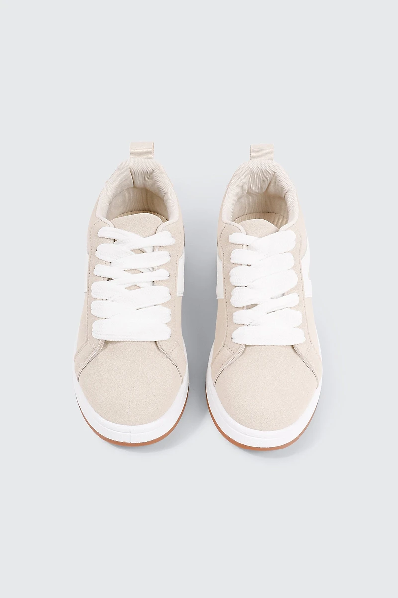 Faux Suede Contrast Sneakers