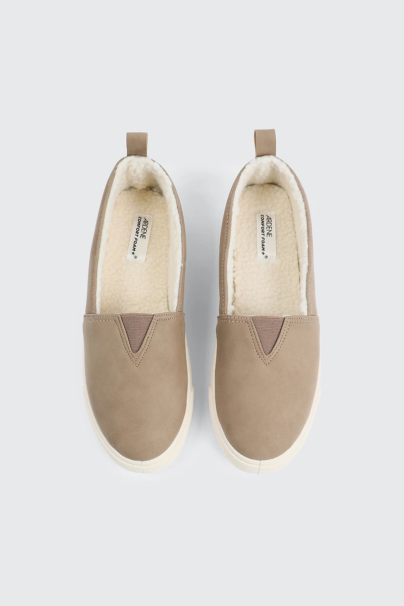 Espadrilles à enfiler doublées en sherpa