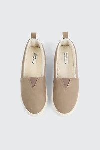 Espadrilles à enfiler doublées en sherpa