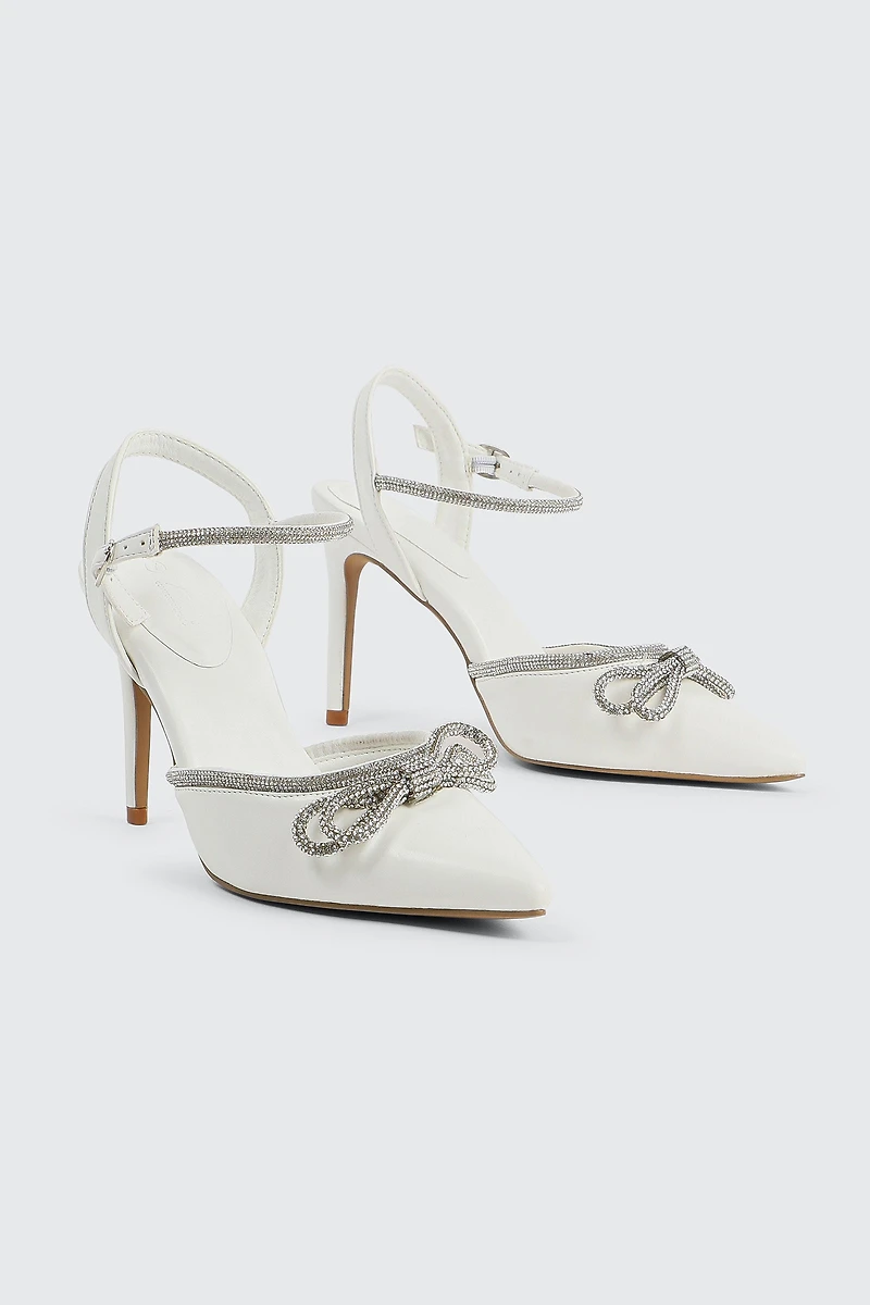 Pumps with Rhinestone Bow