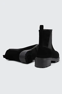 Faux Suede Chelsea Boots