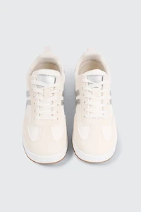 Faux Suede & Leather Contrast Sneakers