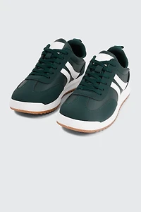 Faux Suede & Leather Contrast Sneakers