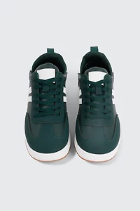 Faux Suede & Leather Contrast Sneakers