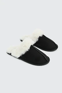 Mule Slippers with Fur Lining