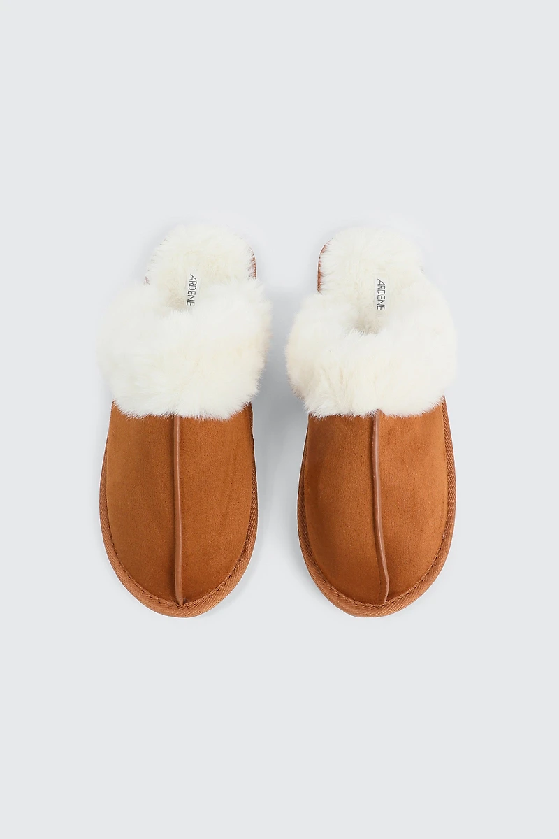 Pantoufles mules doublées en fourrure