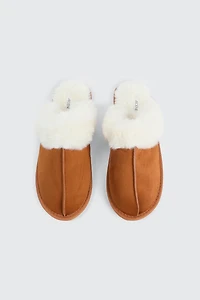 Pantoufles mules doublées en fourrure