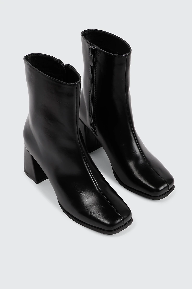 Flare Heel Ankle Boots