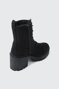 Faux Fur Lined Lace Up Boots