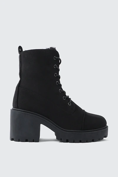 Faux Fur Lined Lace Up Boots