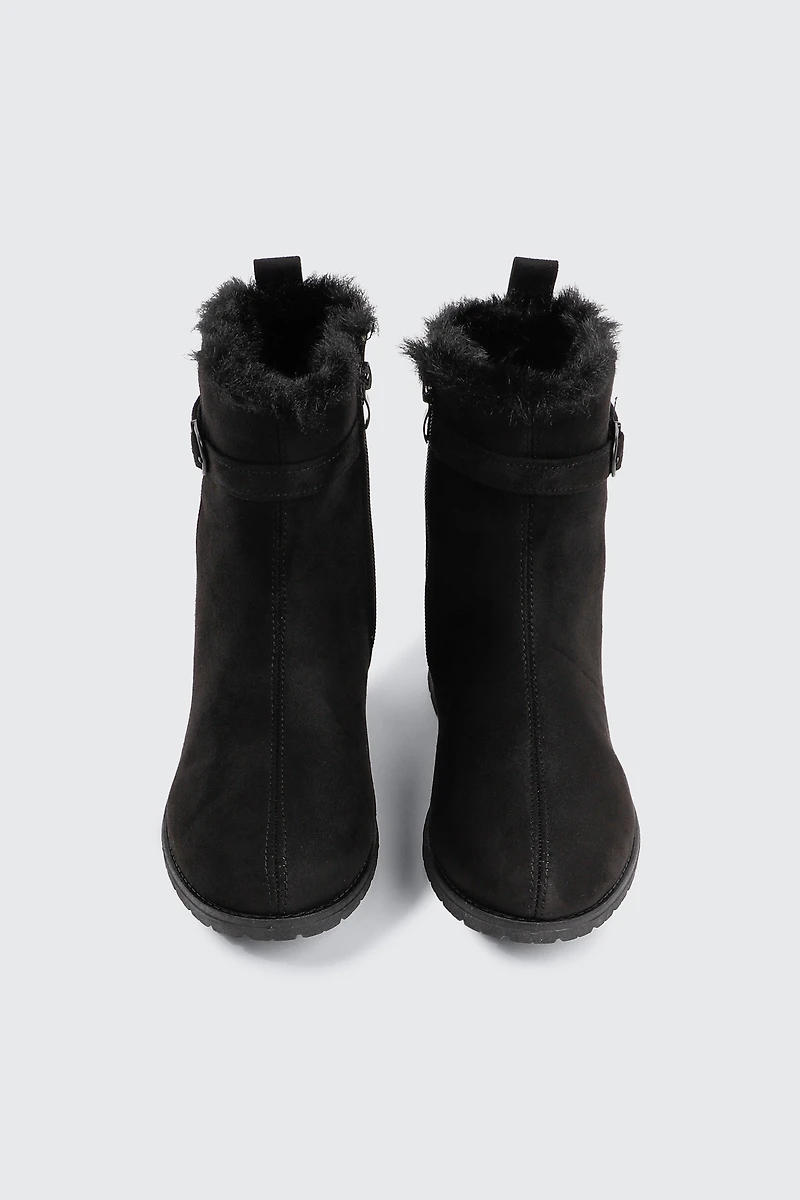 Faux Fur Lined Ankle Boots